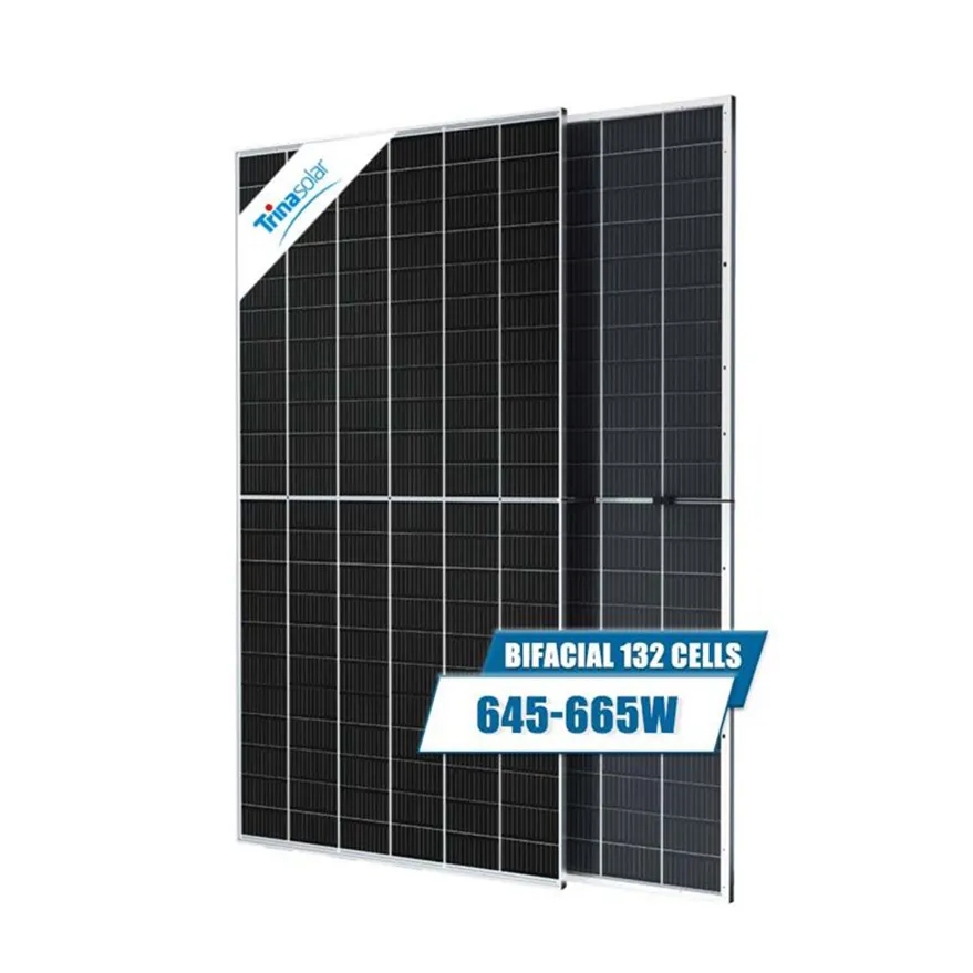 Trina 태양 전지 패널 650W 645W 655W 660W 665W 양면 이중 유리 태양 에너지 패널 Eu