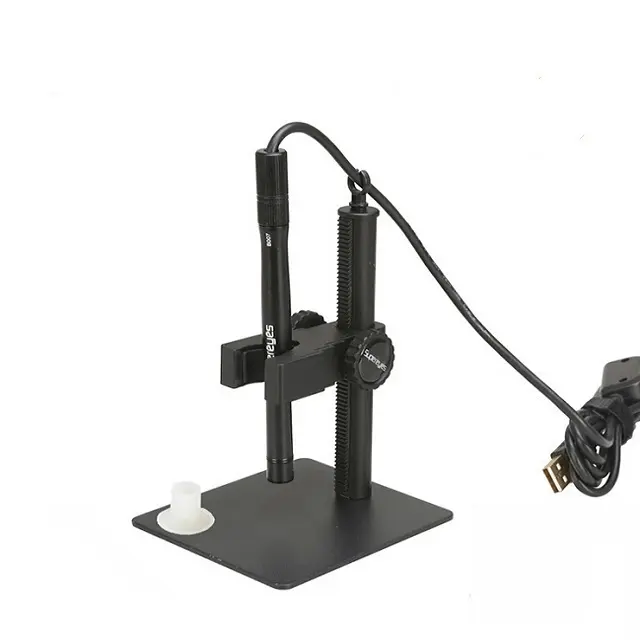 Venta caliente Real 300X 2MP USB industria portátil de Video microscopio Digital con soporte en LED