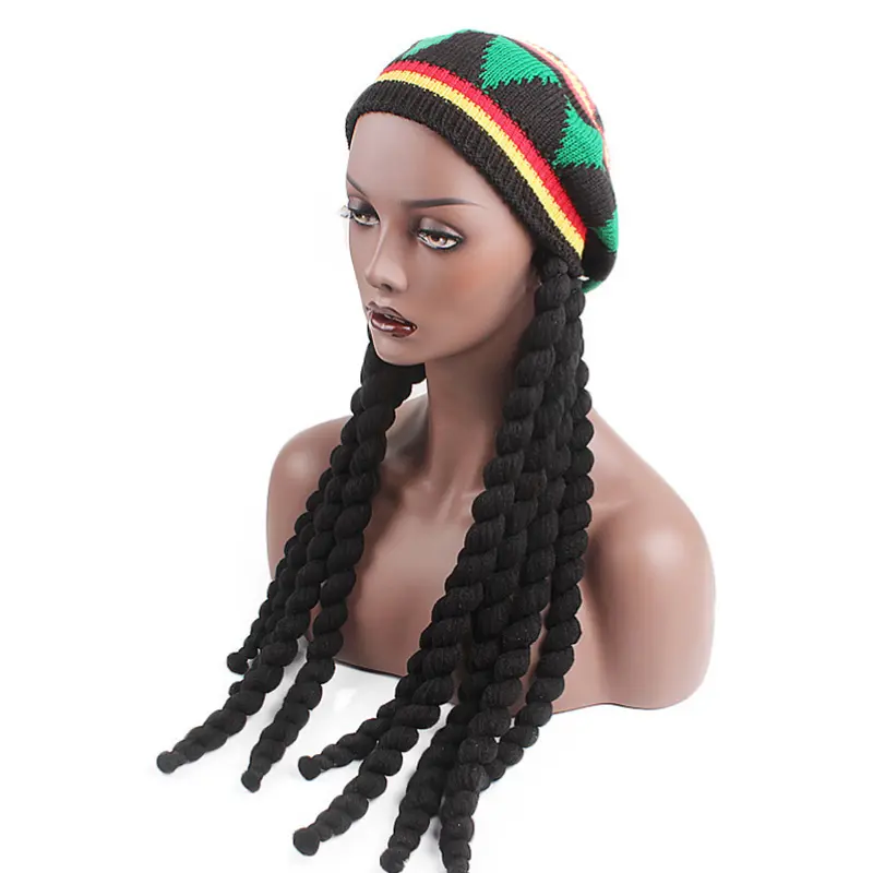 Reggae cappello Rasta in stile giamaicano Dreadlocks parrucca berretto lavorato a maglia all'uncinetto cappelli per Dreadlocks