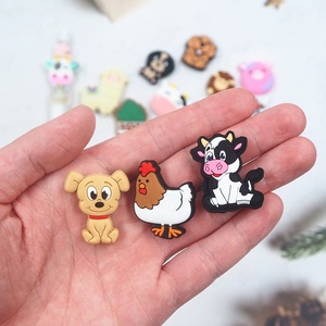 高品質DIYネックレスブレスレットビンキークリップリストレットアクセサリー漫画動物かわいいペットシリコンルーズビーズ