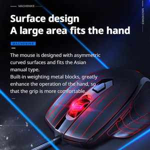 Fabrika Oem Machenike M1 3600dpi Rgb arka mekanik masaüstü oyun kablolu Usb bilgisayar fare Mouse Pad ile Set - Product Image 3