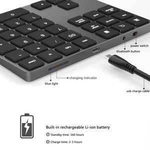 Wireless Bluetooth <strong>Number</strong> Pad for Laptop Rechargeable <strong>Numeric</strong> <strong>Keypad</strong> 35-Keys Numpad <strong>Keyboard</strong> for Mac Windows - Product Image 5