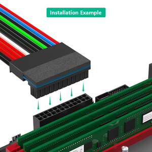 Cheapest Price Dual Psu Power Supply to Sync Starter Extender Card <strong>24Pin</strong> Male 90 Degrees Right Angle <strong>Adapter</strong> - Product Image 6