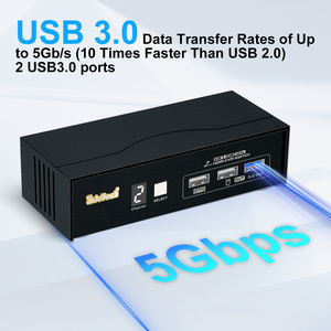 JideTech 2 Port <strong>HDMI</strong> KVM Switch 4K@60Hz with <strong>Input</strong> Cables Digital <strong>Display</strong> and Wired Remote USB 3.0 Hub for 2 <strong>Computers</strong> 1 Monitor - Product Image 4