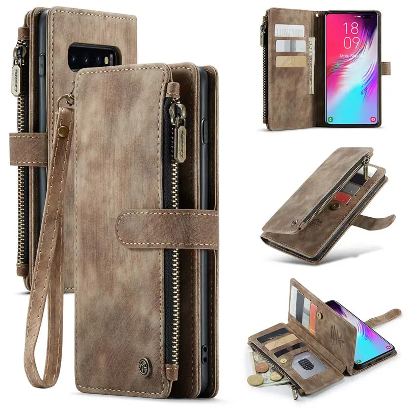 Penutup lipat untuk Samsung Galaxy S10 Plus casing dompet dompet kulit dompet bisnis ponsel casing untuk S105g silikon