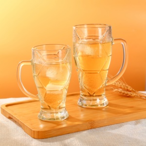 Classic 290ml 415ml High Quality Beer Glass Mugs with Handle Beer Drinks Glass <strong>Cup</strong> with Customized Decal Design - Product Image 6