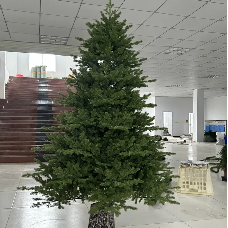 Árbol de Navidad de abeto directo de fábrica interior de 6,5 pies, tronco realista y base, árbol de Navidad barato
