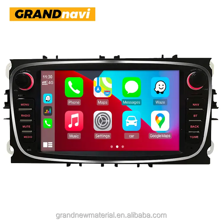 Grandnavi 2 Din Android Stereo GPS di navigazione Wifi BT FM autoradio schermo verticale Carplay per Ford Focus C-max II Mondeo Kuga