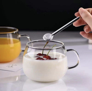 Isıya dayanıklı yüksek bor Boron cam kolu yuvarlak eğlenceli fincan ev şeffaf cam suyu ve çay tek katmanlı fincan. - Product Image 4