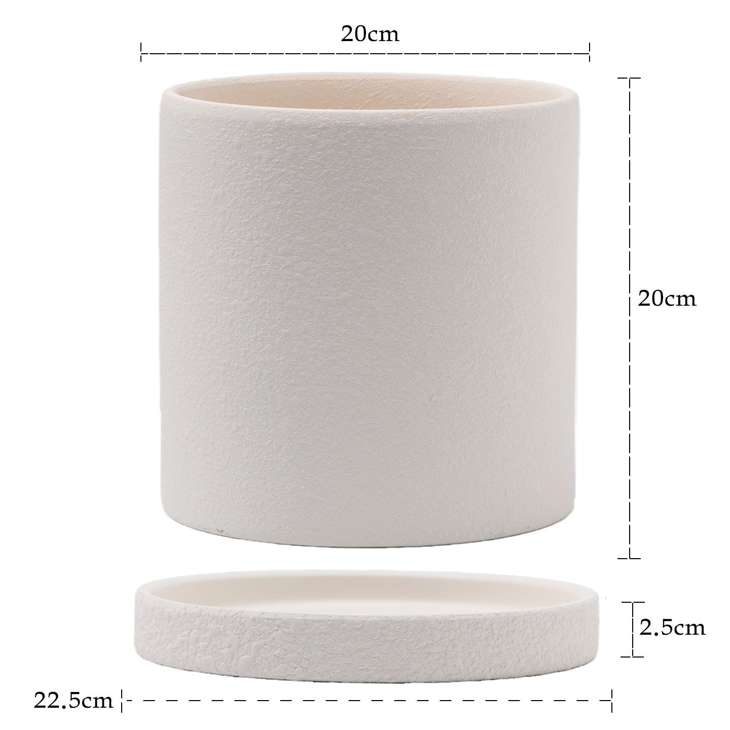 Straight-sided unglazed terracotta, 20-20 cm