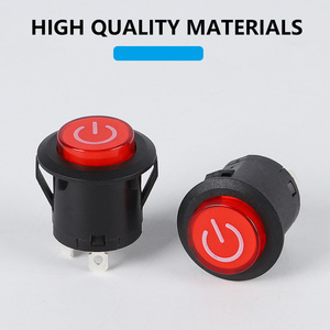 PBS-2 Plastic <strong>Button</strong> Switch 10A 250VAC LED Lighting <strong>Button</strong> Switch 22MM 3-pin Switch With Power Mark - Product Image 3