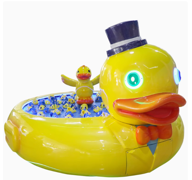 Yellow duck fishing frog