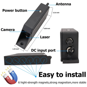 Ipposter 7in无线四视图IPS监视器DVR AI BSD 9600毫安太阳能磁性电池，带叉车激光无线摄像头 - Product Image 4
