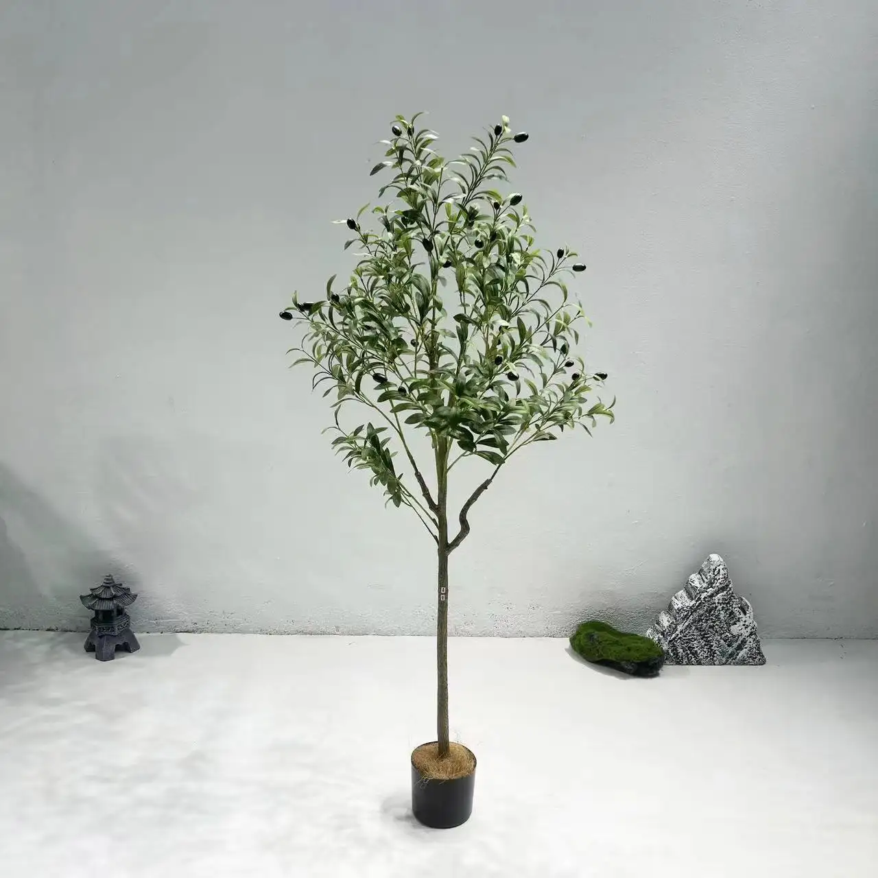 Artificial Detachable Bonsai Olive Tree Plastic Plants Real Touch Leaves High Quality Olive Fruit For Outdoor Supply