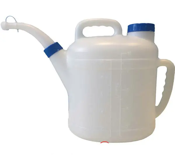 Recipiente de plástico seguro para transporte, recipiente de medição de fluido de óleo de polietileno natural de 10 litros (hdpe)