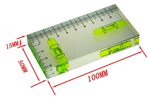 China Supplier 4'' Professional <strong>Electrical</strong> Acrylic Plastic Square Spirit <strong>Level</strong> With Strong Magnets
