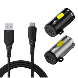 Mini LED Flashlight Type-C Powered Cool White 6000k No Battery Needed Design Cob Ultra Bright Small Size Flashlights Camping Eas - Product Image 1