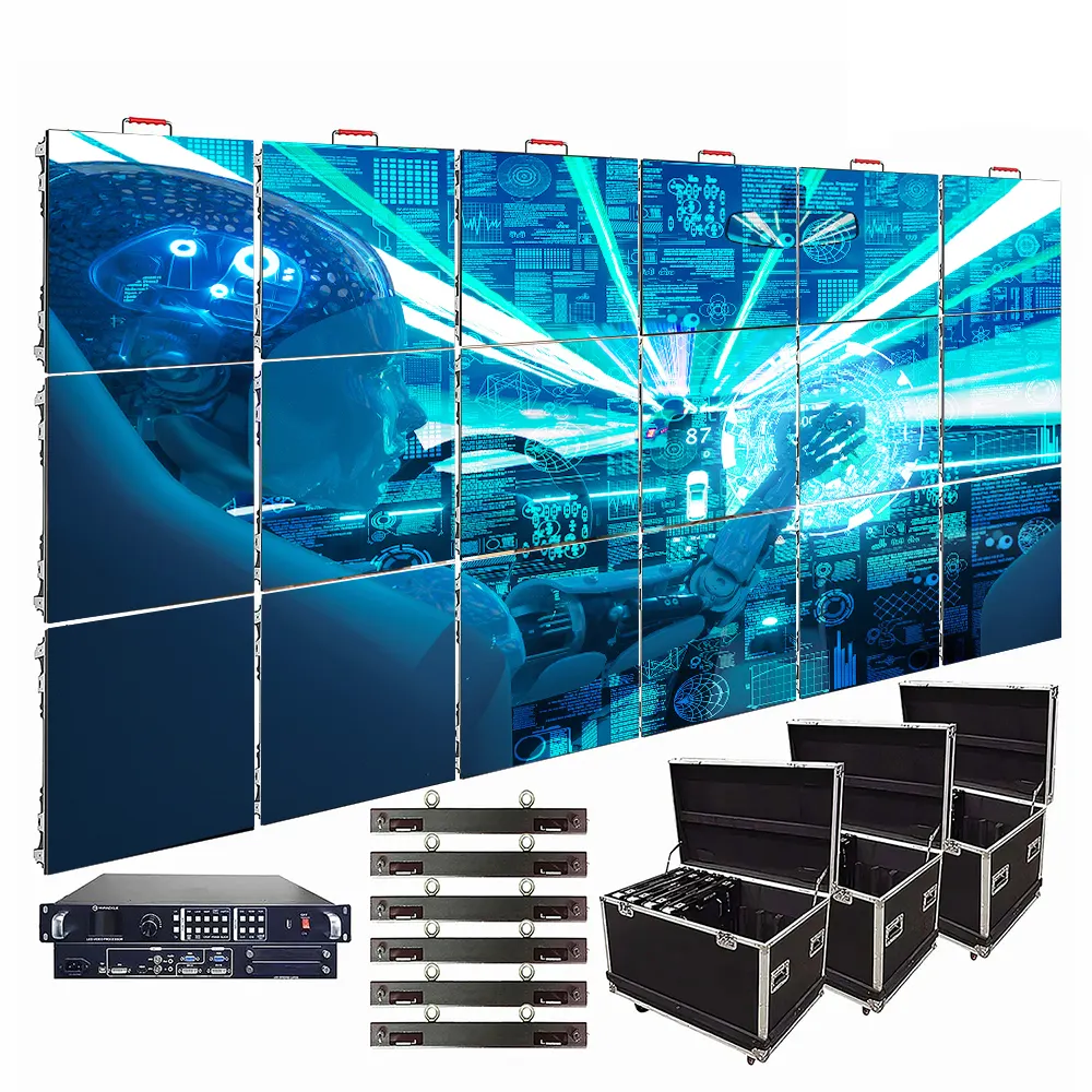 Cartelera publicitaria LED Foto negra P10 SDK Fondo de escenario gigante HD Pantalla de pared de video LED Exterior Xr Studio Video Wall 10mm