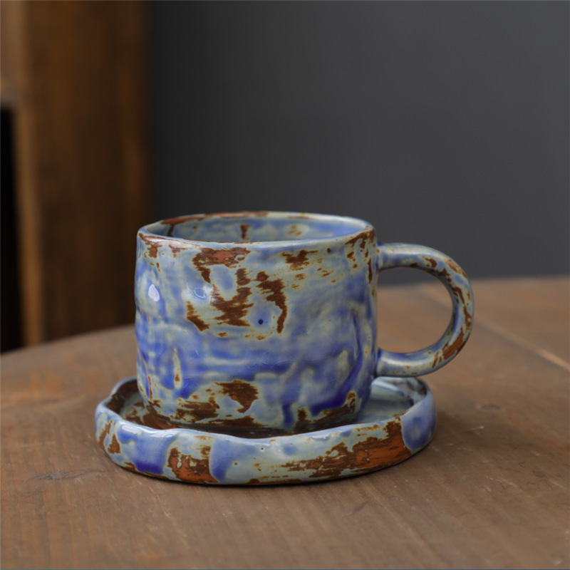 Set di tazze da caffè "Hand Pinch" - Blu effetto forno 270ml - 201-300ml