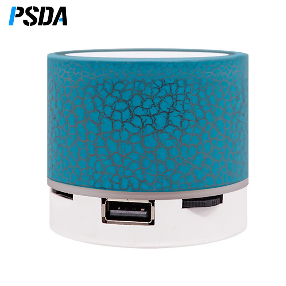 PSDA kablosuz hoparlör LED ışık çatlak Mini hoparlör taşınabilir açık ses kutusu USB radyo FM Mp3 müzik PC cep telefonu