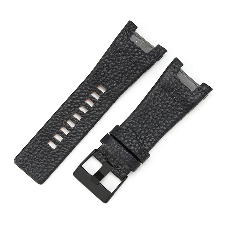 3-litchi pattern black&black buckle