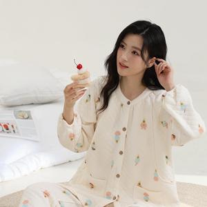 Set pigiama maternità autunno-inverno aria-cotone | Supporto per la pancia regolabile a 3 strati ispessito, adatto all'allattamento - Product Image 6