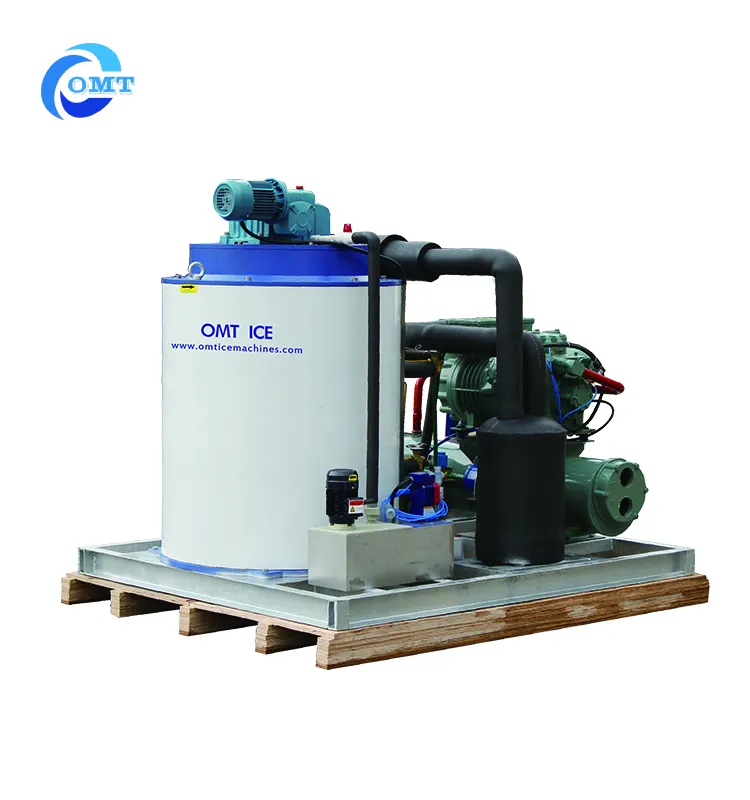 OMT 3Ton Sea water Crushed ice Flake ice making machine industrial ice maker for fishing vessel