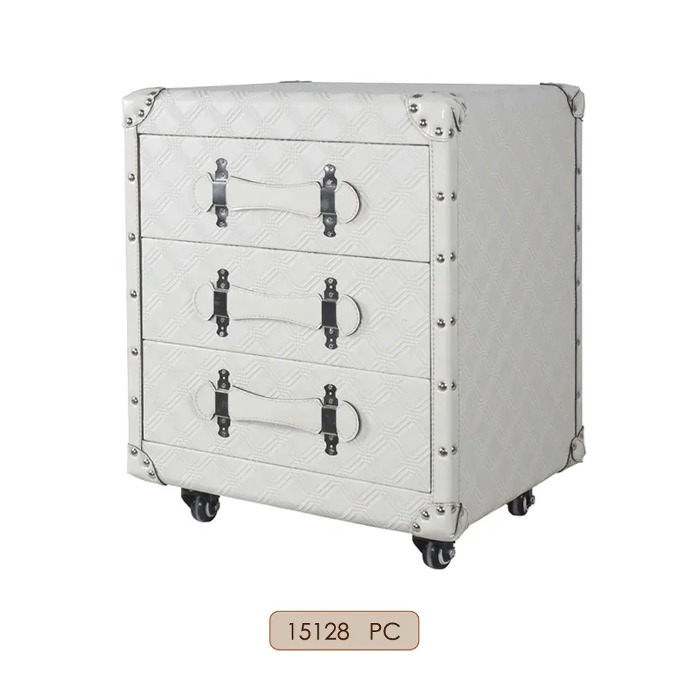 Декоративная искусственная кожа покрыта деревянный ящик для хранения шкаф руководителя комод Ящик с колесами