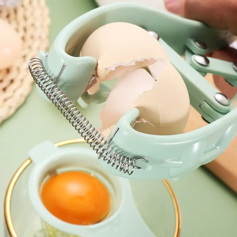 Separador de huevos de acero inoxidable, herramienta de cocina para el hogar, apertura rápida