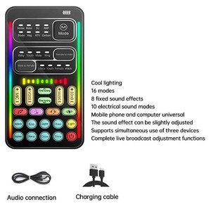 Portable I9 Sound Card Mini Voice Changer K Song Recording Game Live Broadcast Mobile Computer Sound Cards Set - Product Image 5