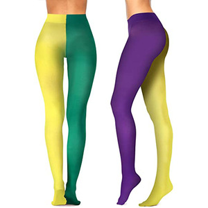 Hete Verkoop Mardi Gras Panty Paars Geel Groene Ondoorzichtige Kous Voor Vrouwen Feest Gunsten - Product Image 2