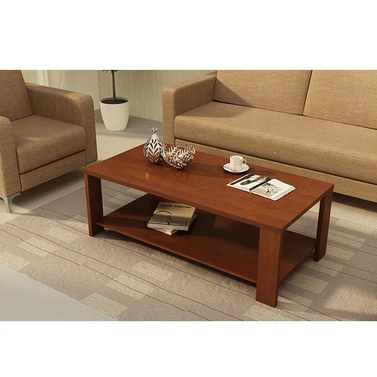 Mesa de té sencilla de madera de diseño moderno, mesa de centro rectangular para muebles de sala de estar