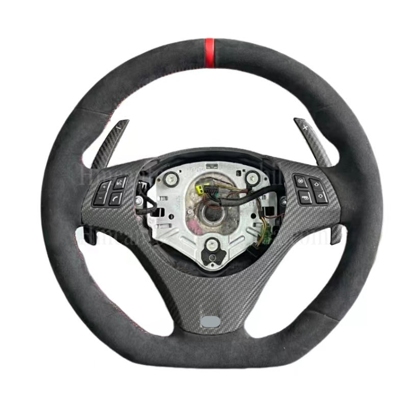 Alcantara+With Hole+Carbon Trim+Red Stripe Stitchi