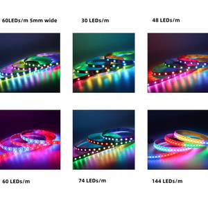 3.2ft 60 pixel WS2812B individuale indirizzabile RGB luce a LED programmabile 5050 DC5V compatibile con Arduino Raspberry Pi
