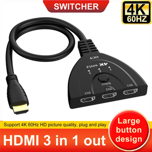 Conmutador HDMI de 3 puertos 3 en 1 salida 4K 60HZ HDMI 2,0 conmutador 3x1 HDCP2.2 HDR Cable convertidor Pigtail para PS4 PS5 Xbox Apple TV PC - Product Image 2