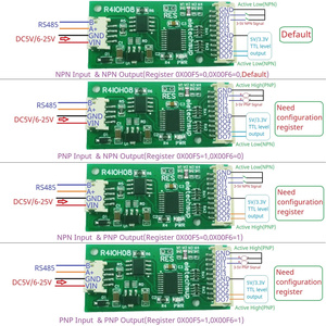 8ch DC 5-24V <strong>RS485</strong> Multifunctional DI-DO <strong>Module</strong> <strong>Digital</strong> NPN PNP <strong>Input</strong> Output Modbus RTU PLC Remote IO Expansion Board - Product Image 4