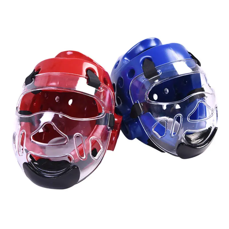 Karate boxing face protector casco maschera staccabile Taekwondo face protector maschera protettiva trasparente