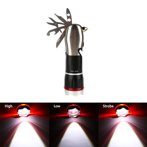 Martillo de seguridad para coche de emergencia para acampar, herramientas de supervivencia, linterna multiherramienta, linterna LED con zoom - Product Image 2