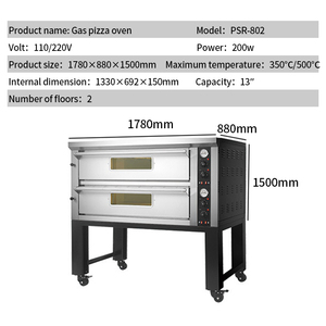 Commercial <strong>2</strong>-story Large Capacity <strong>Gas</strong> Pizza <strong>Oven</strong>, Heating Fast, Large Firepower, Suitable for Baking Bread Pizza Shop - Product Image 2