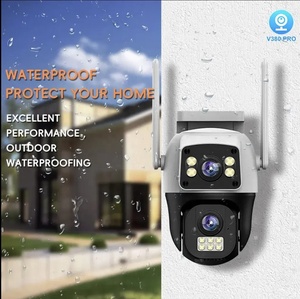 V380 Pro Outdoor WIFI Dual Lens Human Detection <strong>Camera</strong> System Waterproof Network CCTV Bullet PTZ Linkage <strong>Camera</strong>