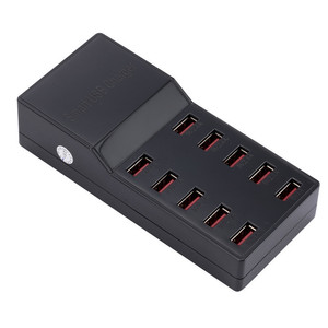 10端口充电器USB多端口智能快速充电插座5V2.4A手机充电器3C 10端口快速充电50W