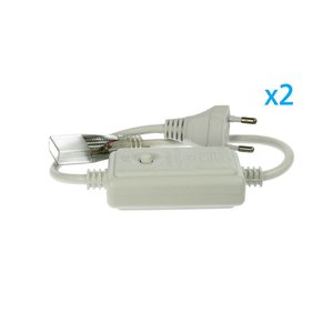 2 Stück RGB LED-Streifen Netzteil Stecker Transformator 4-polig 13,5mm Abstand mit <span class=keywords><strong>Mini</strong></span>-Controller 8 Programme Beleuchtungs transformatoren