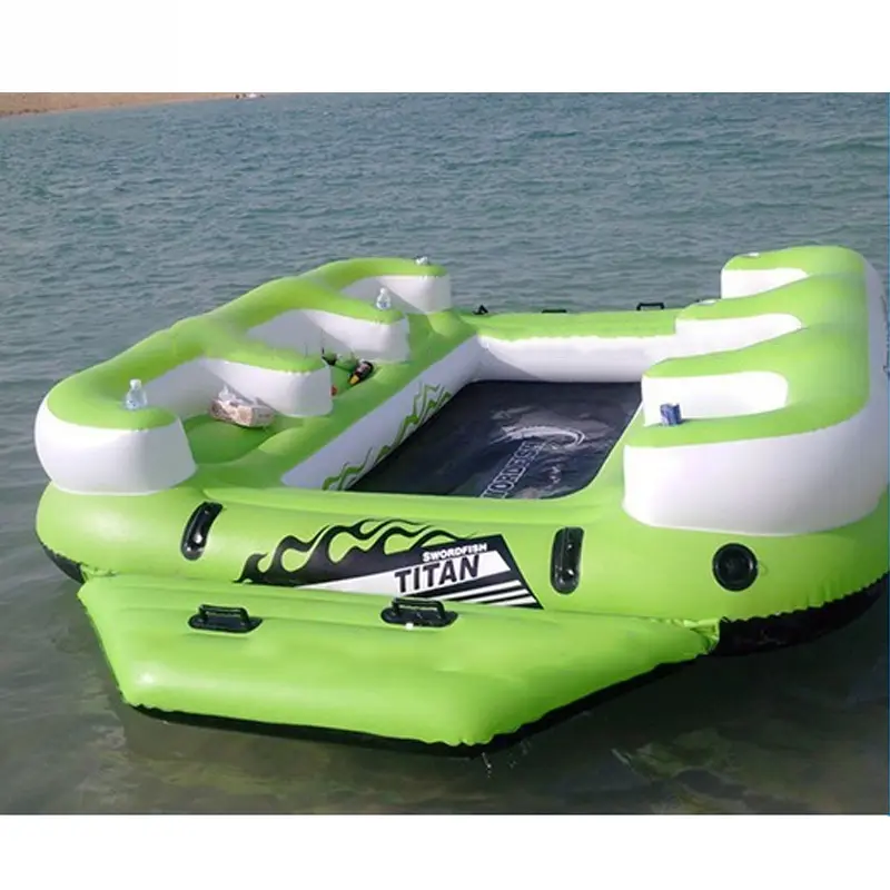 Custom 6 person Inflatable Lake & River Seated float Island Tube for Water Party