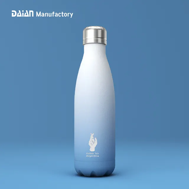 Nouveau design isolé sous vide double paroi 500ml sans Bpa Cola forme bouteille d'eau en acier inoxydable