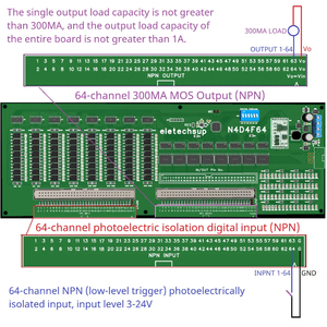 N4D4F64 64DI-64DO 12V 24V RS485 Modbus RTU isolare comunicazione interruttore digitale quantità NPN ingresso porta uscita PLC IO espansione - Product Image 6