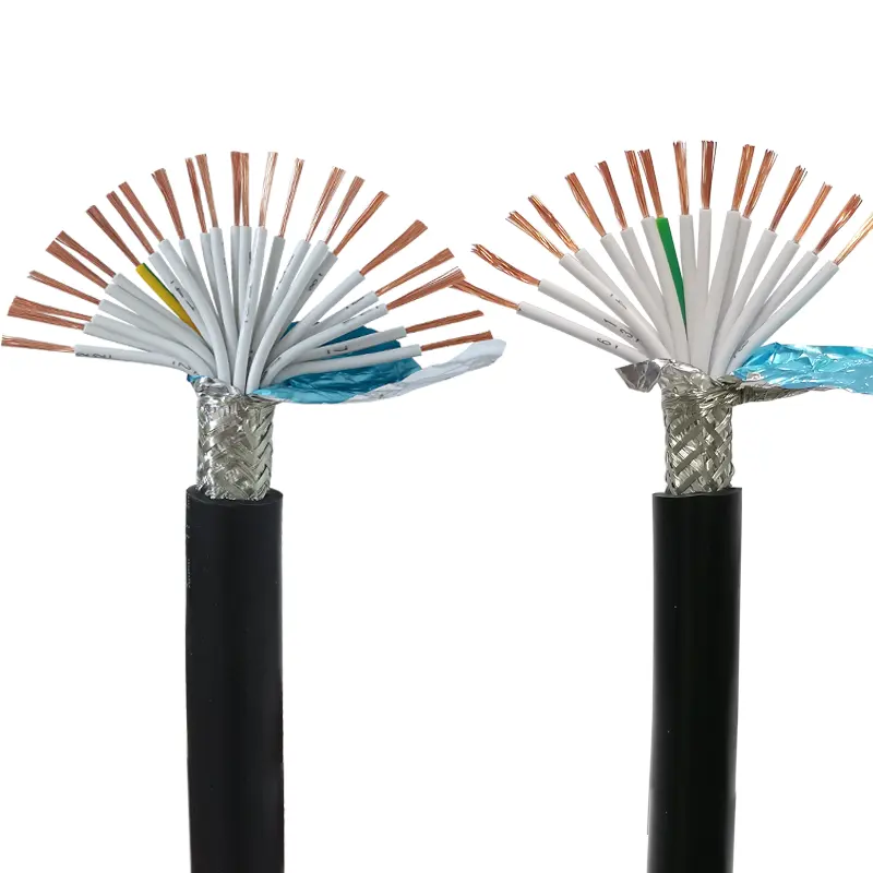 Multi-Core Flexibele Signaaldraad Rvvp Afgeschermde Kabel 2-10core Kale Koperen Pvc Geïsoleerde Besturingskabel