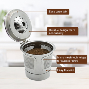แคปซูลกาแฟรีฟิลสเตนเลสสตีลแคปซูลตัวกรองกาแฟ K Cup ถ้วยกาแฟแบบนำกลับมาใช้ใหม่ได้สำหรับ Keurig 1.0/2.0 - Product Image 4