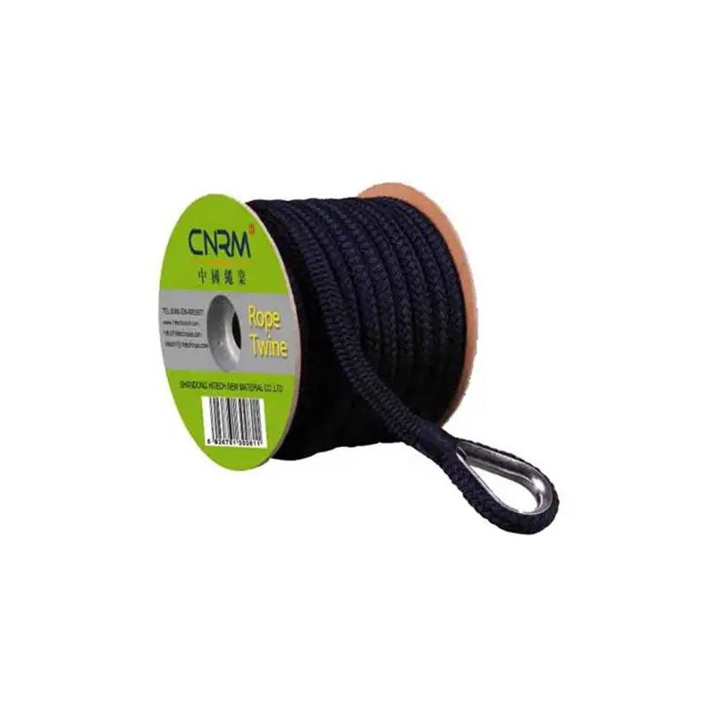 Cnrm corda de nylon trançada dupla, linha de âncora com oscilante para barco e cordas marinhas (1/2 "x 100ft, preto)