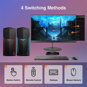 TESmart 2x1 DP <strong>KVM</strong> <strong>Switch</strong> 4K 60HZ Support Hot Plug IR Auto Switching EDID Emulators 2 in <strong>1</strong> Out Video <strong>KVM</strong> Switcher