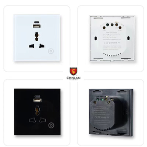 欧盟英国86毫米通用标准单壁插座图亚电气插头，带USB Type-C 13A智能WiFi壁式插座 - Product Image 3